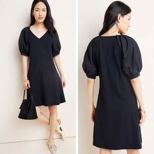 ANTHROPOLOGIE | Maeve Mini Dress | Annika Poplin Puff Sleeve Knit Dress